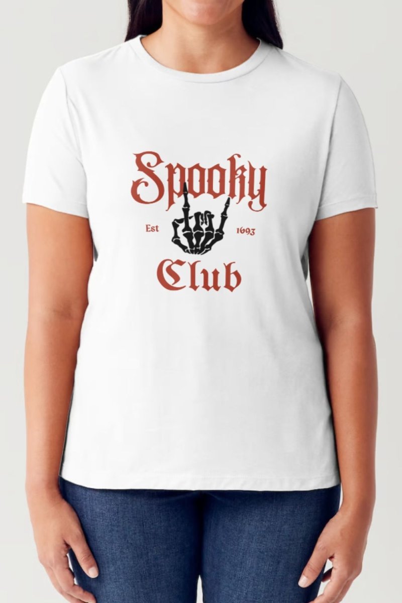 Simply Love Full Size SPOOKY CLUB Short Sleeve Tubular T-Shirt - Trendsi