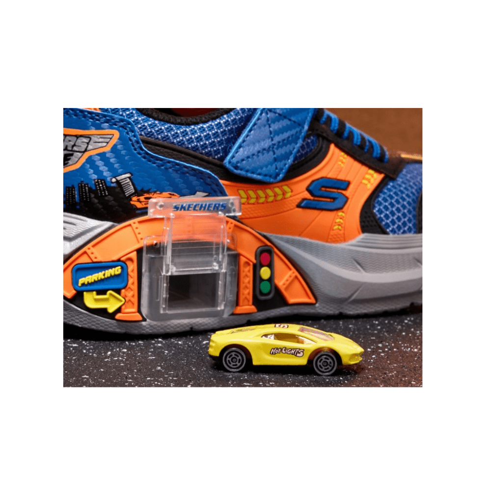 Skechers Boys' Garage Interactive Sneakers - Black / Blue / Orange 4