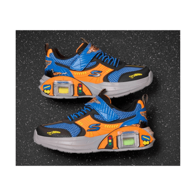 Skechers Boys' Garage Interactive Sneakers - Black / Blue / Orange 3