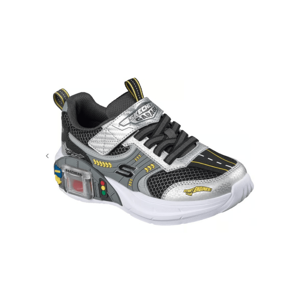 Skechers Boys' Garage Interactive Sneakers - Silver / Black 2