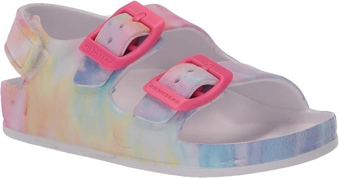 Skechers Girl's Foamies Lil Cali Blast - Lil Summer D Slide Sandal, Multi 6