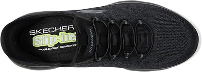 Skechers Men's Summits Key Pace Hands Free Slip - in Loafer, Black/Black 7