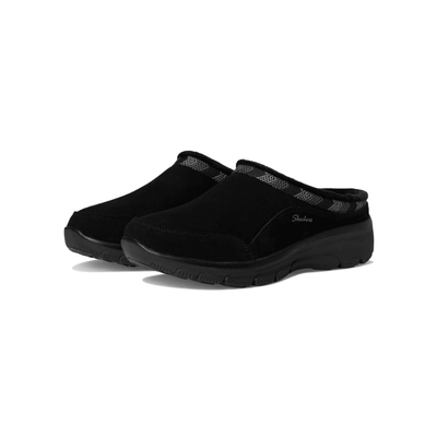 Skechers Women’s Easy Going – Seasonal Grace Suede Clog Shoes – Black 4