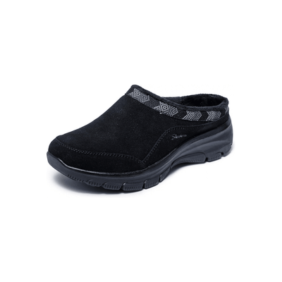 Skechers Women’s Easy Going – Seasonal Grace Suede Clog Shoes – Black 8