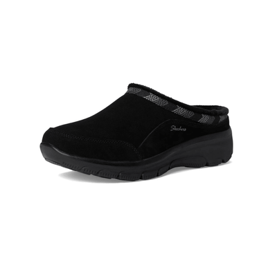 Skechers Women’s Easy Going – Seasonal Grace Suede Clog Shoes – Black 5