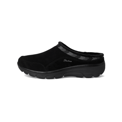 Skechers Women’s Easy Going – Seasonal Grace Suede Clog Shoes – Black 7