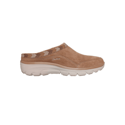 Skechers Women’s Easy Going – Seasonal Grace Suede Clog Shoes – Tan 1