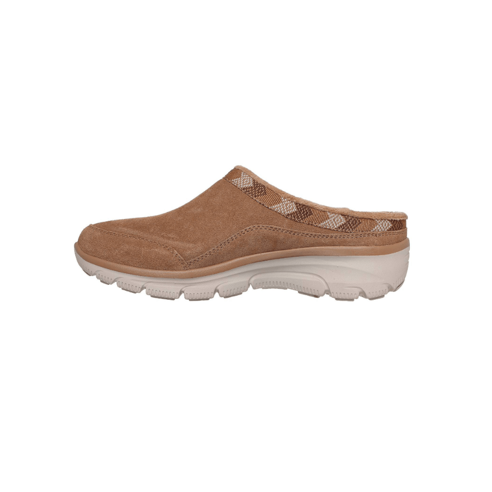 Skechers Women’s Easy Going – Seasonal Grace Suede Clog Shoes – Tan 3