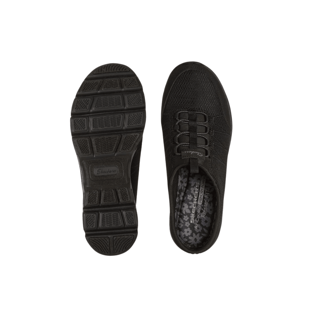 Skechers Womens Relaxed Fit Glide-Step Comfort Black - Top View sole pattern