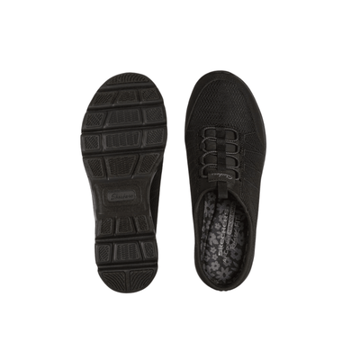 Skechers Womens Relaxed Fit Glide-Step Comfort Black - Top View sole pattern