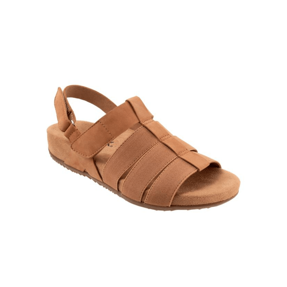 SoftWalk Burnaby Women's Stretch Nubuck Fisherman Sandal - Tan Nubuck 1