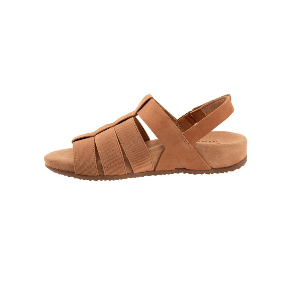SoftWalk Burnaby Women's Stretch Nubuck Fisherman Sandal - Tan Nubuck 3