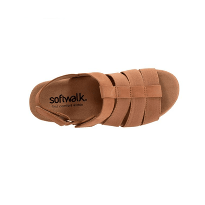 SoftWalk Burnaby Women's Stretch Nubuck Fisherman Sandal - Tan Nubuck 2