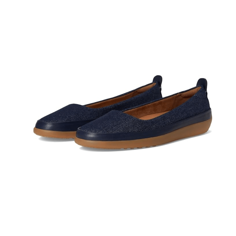 SoftWalk Disa Women's Asymmetric Leather Slip-On Flat - Denim Blue 3