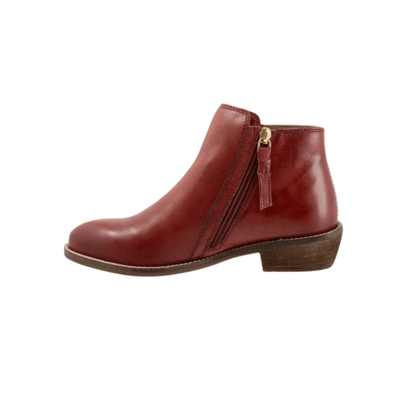 SoftWalk Rocklin 2.0 Women's Side-Zip Leather Ankle Bootie - Red 9