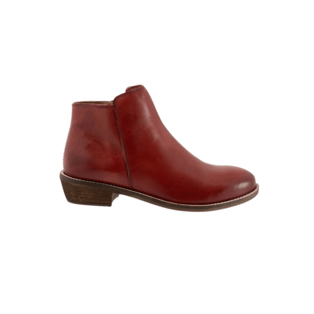 SoftWalk Rocklin 2.0 Women's Side-Zip Leather Ankle Bootie - Red 2