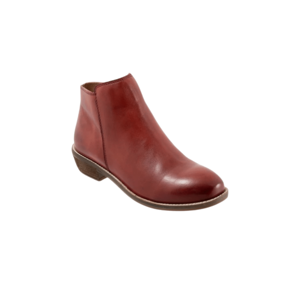 SoftWalk Rocklin 2.0 Women's Side-Zip Leather Ankle Bootie - Red 1