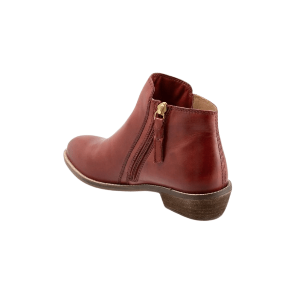 SoftWalk Rocklin 2.0 Women's Side-Zip Leather Ankle Bootie - Red 5