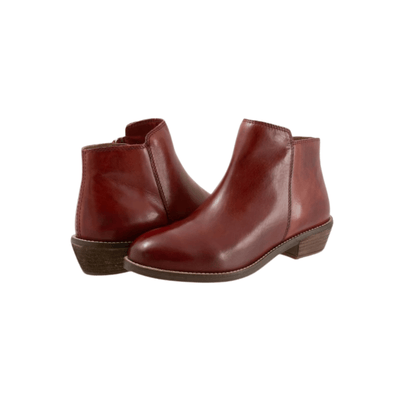 SoftWalk Rocklin 2.0 Women's Side-Zip Leather Ankle Bootie - Red 7