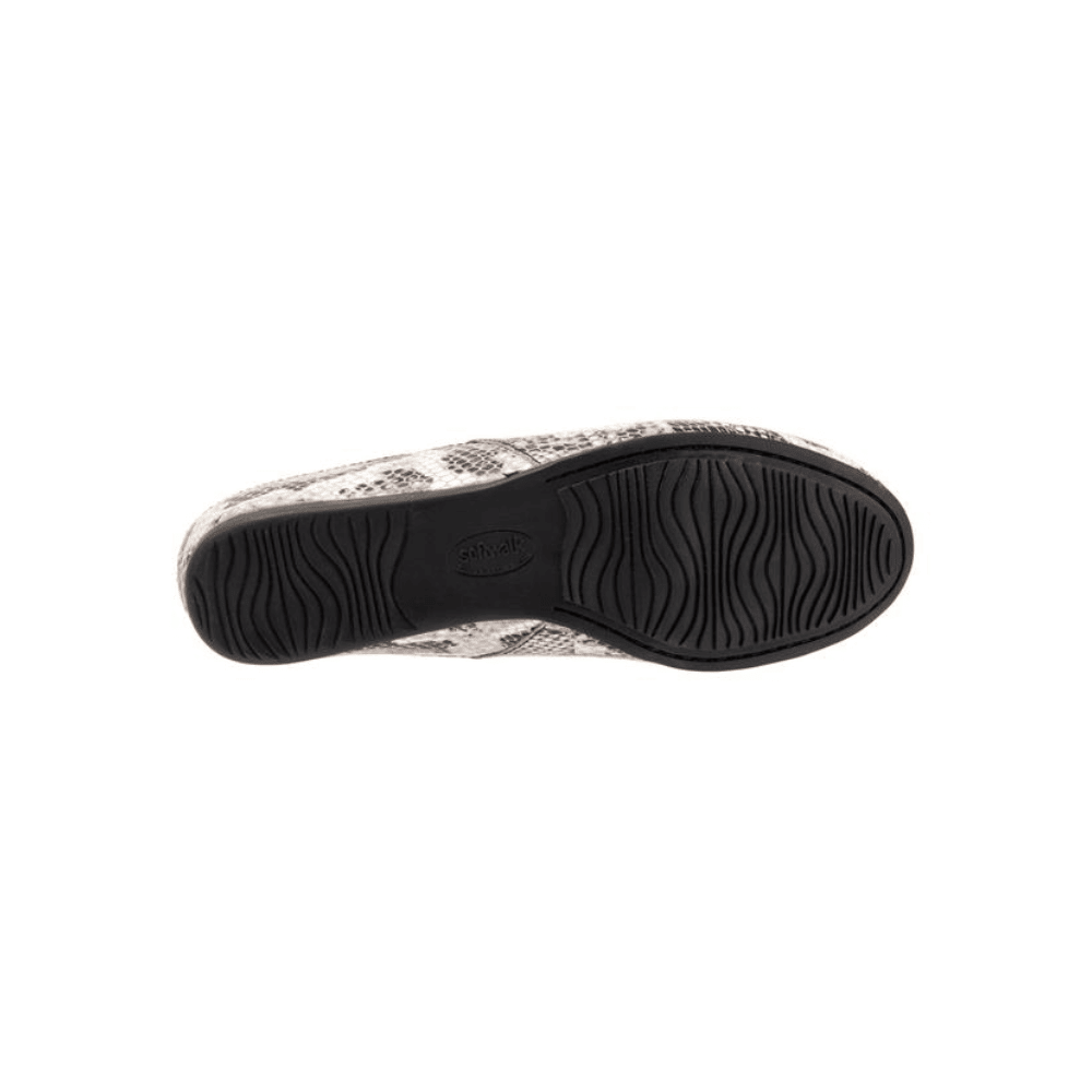 SoftWalk Sandy Women's Slingback Flat - Black/White Snake 4