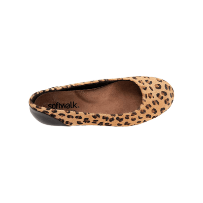 SoftWalk Sonoma Women's Animal Print Leather Ballet Flat - Tan Cheetah 4