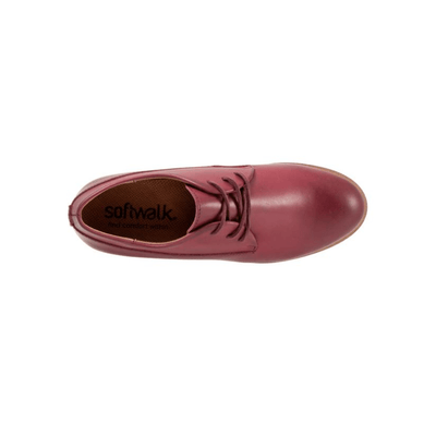SoftWalk Whitby Women's Leather Derby Oxford - Dark Red 2