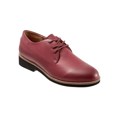 SoftWalk Whitby Women's Leather Derby Oxford - Dark Red 1