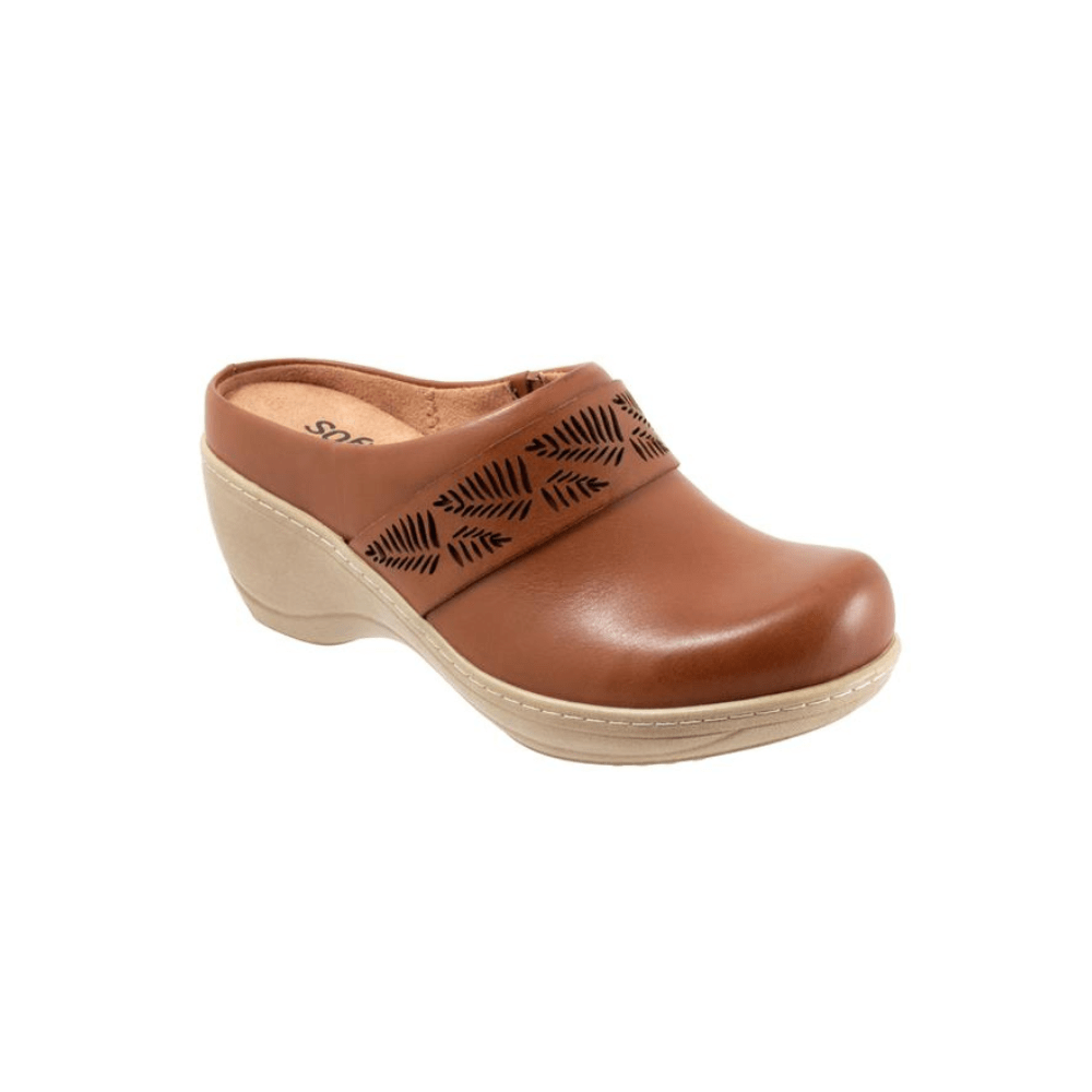 SoftWalk Women's Melita Leather Comfort Clog - Luggage 1