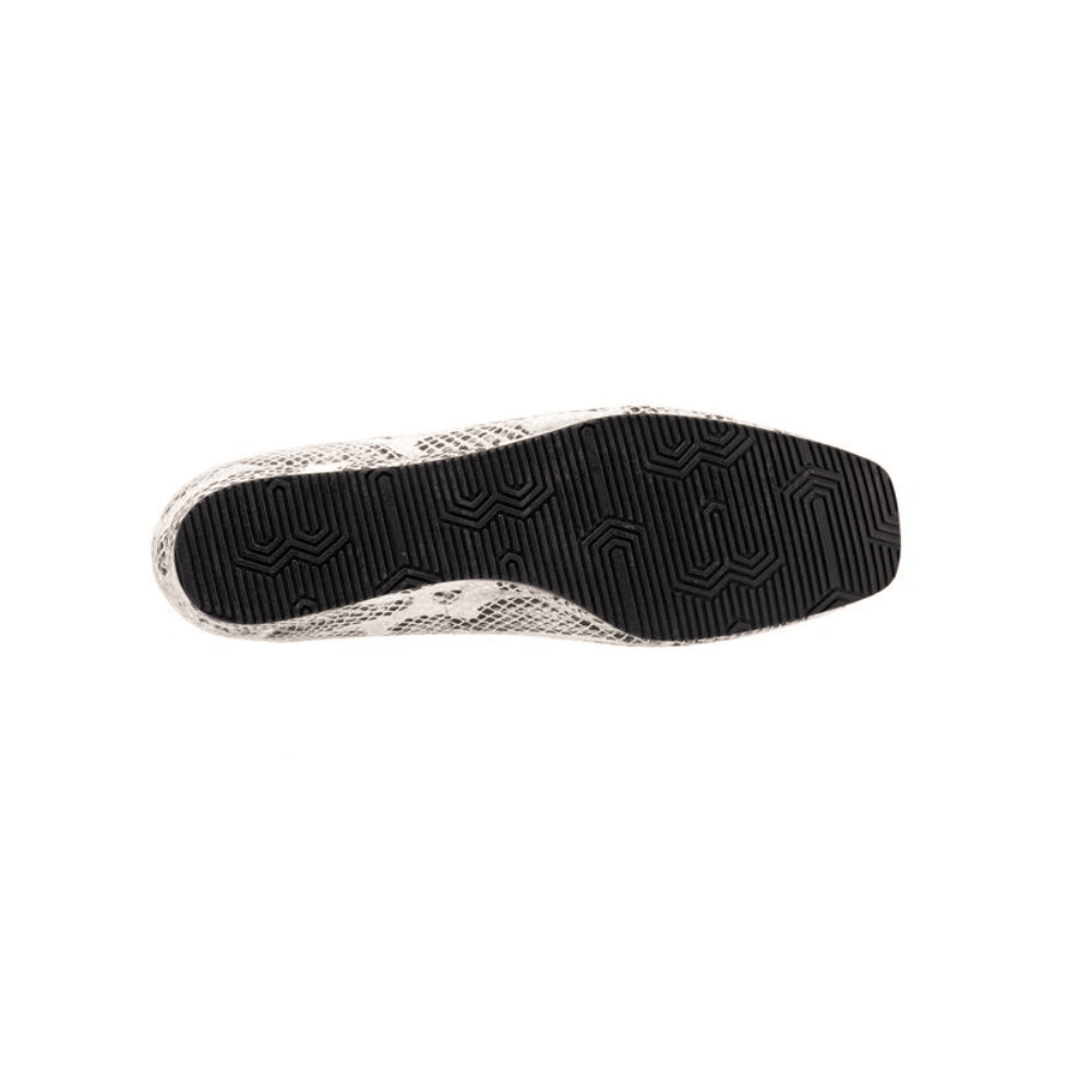 SoftWalk Women's Viana Leather Comfort Loafer Flat - Black White Snake 2