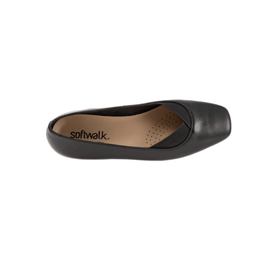 SoftWalk Women's Viana Leather Comfort Loafer Flat - Black 3