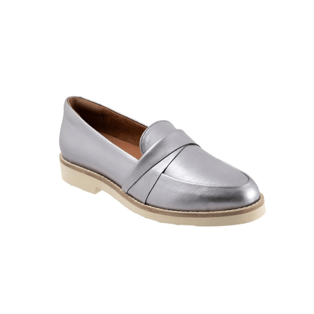 SoftWalk Women's Walsh Leather Comfort Loafer - Pewter 1