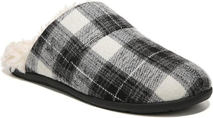 Vionic Alfons Men's Orthotic Comfort Slipper Black Plaid 5