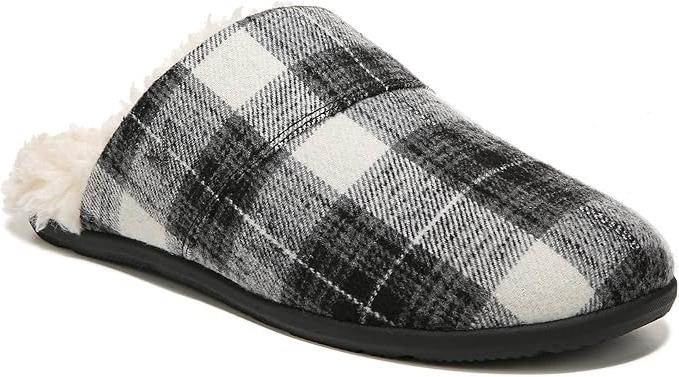 Vionic Alfons Men's Orthotic Comfort Slipper Black Plaid 5