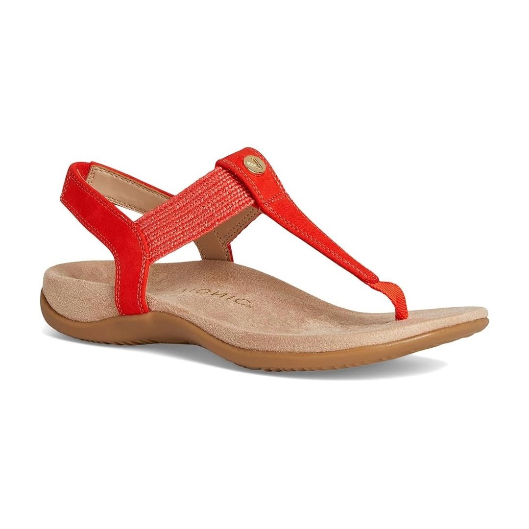 Vionic Brea Toe Post Slingback Sandal Cherry Tomato Nubuck I9863L5601 1