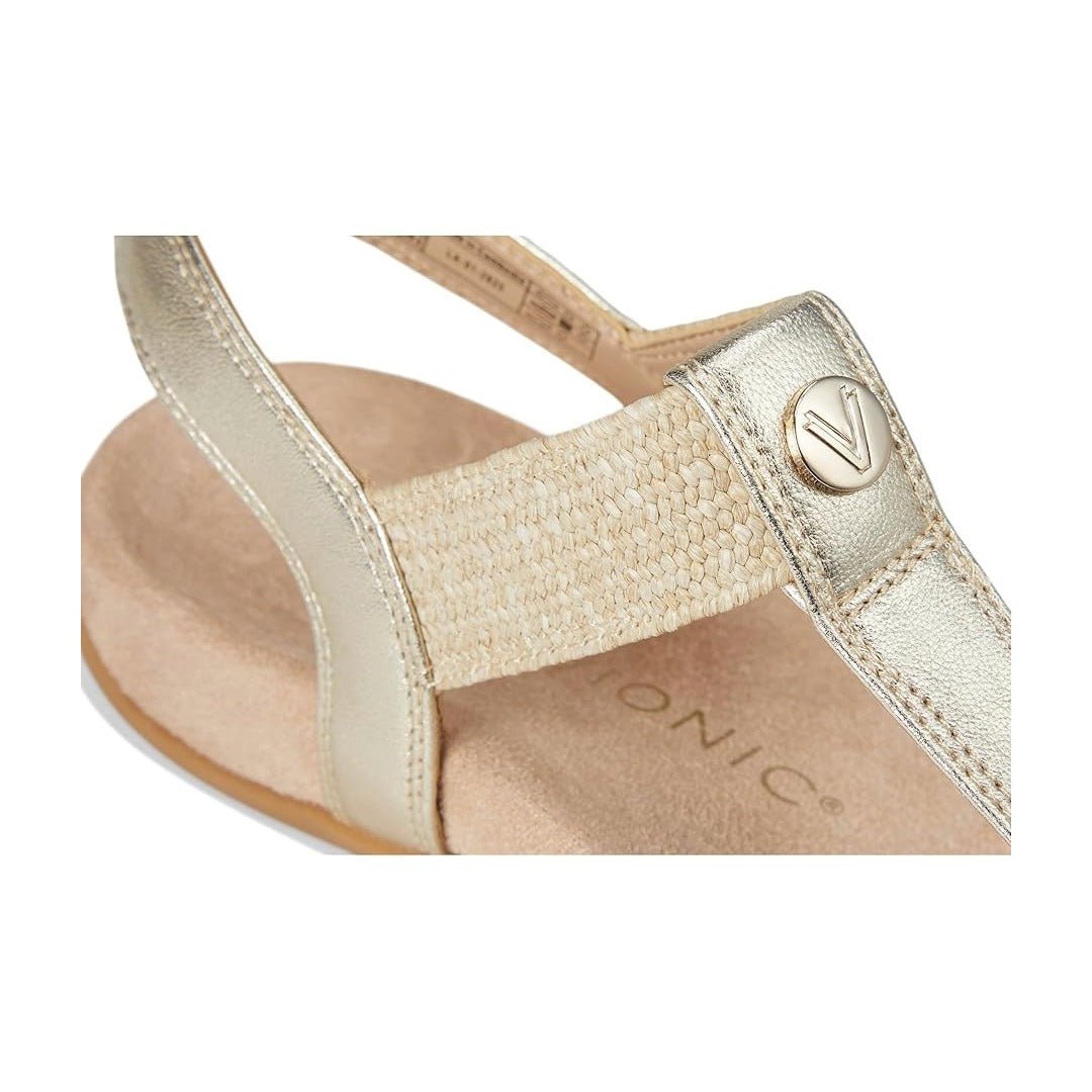Vionic Brea Toe Post Slingback Sandal Gold Metallic Leather I9863L2700 - Women's SandalVionic