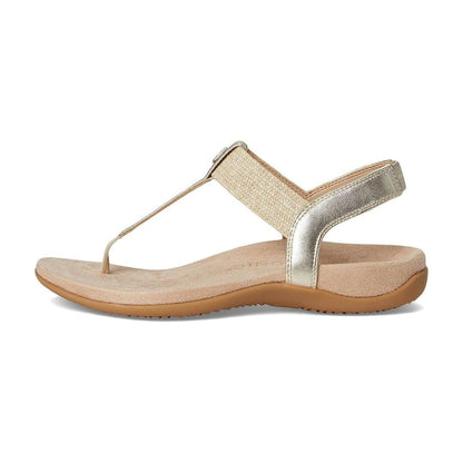 Vionic Brea Toe Post Slingback Sandal Gold Metallic Leather I9863L2700 5