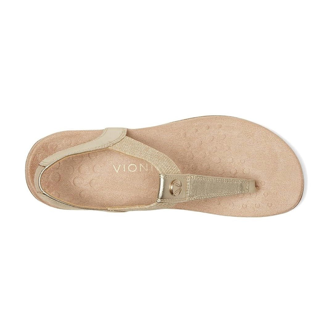 Vionic Brea Toe Post Slingback Sandal Gold Metallic Leather I9863L2700 4