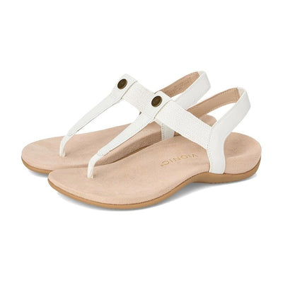 Vionic Brea Toe Post Slingback Sandal White Leather I9863L6100 7.1