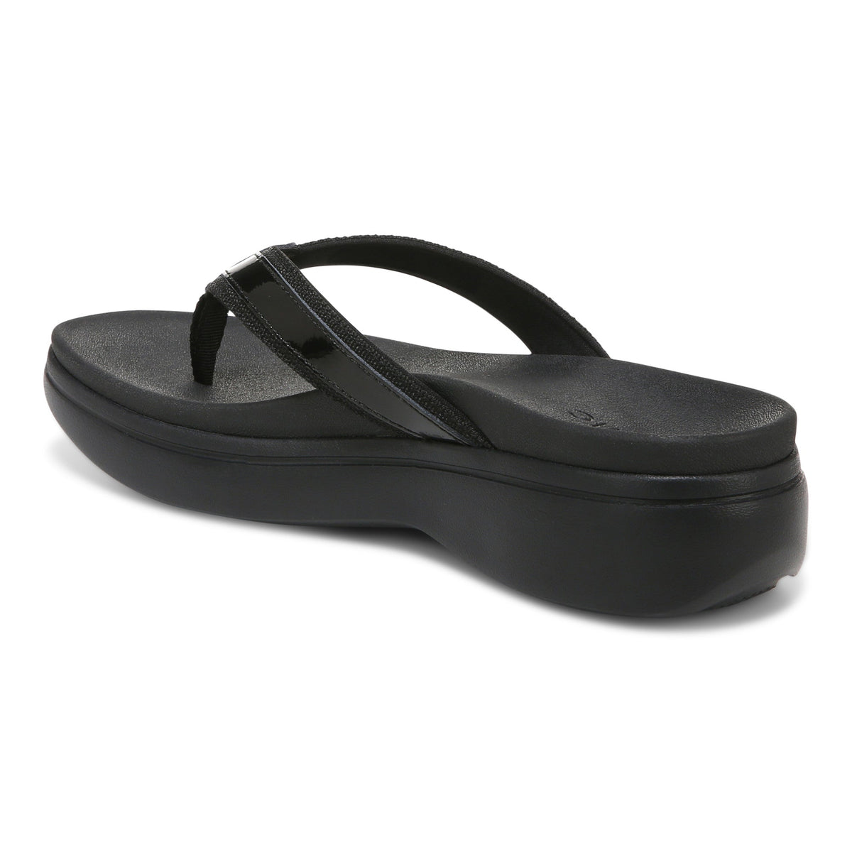 Vionic High Tide 2 Black Women's Platform Flipflop Sandal - Women's SandalVionic