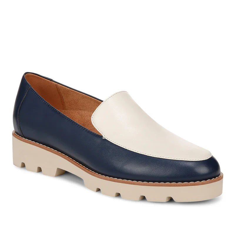 Vionic Kensley II in Navy and Cream, Loafer - Womens ShoesVionic