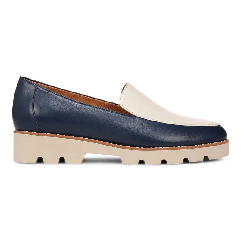 Vionic Kensley II in Navy and Cream, Loafer - Womens ShoesVionic