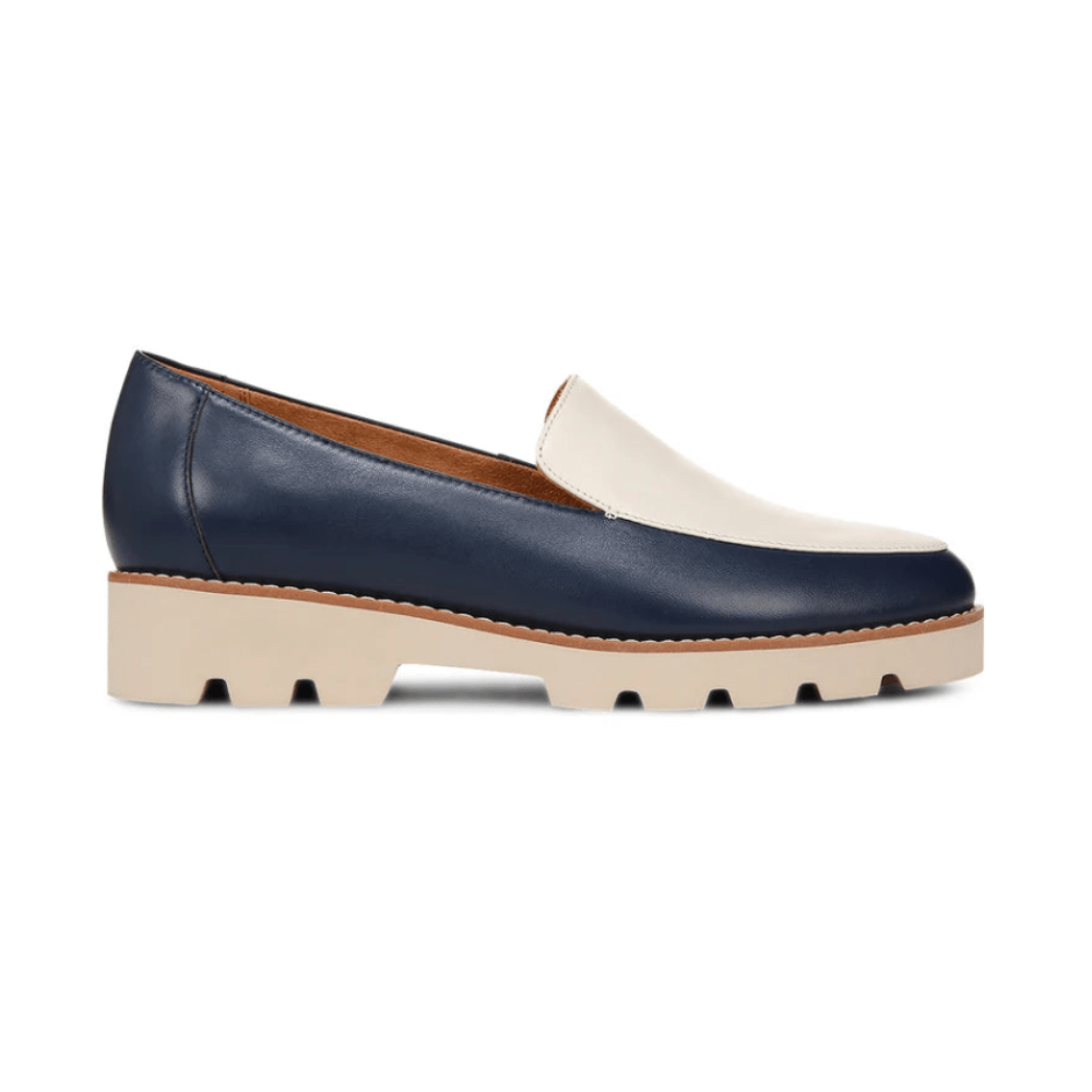 Vionic Kensley II in Navy and Cream, Loafer - Womens ShoesVionic