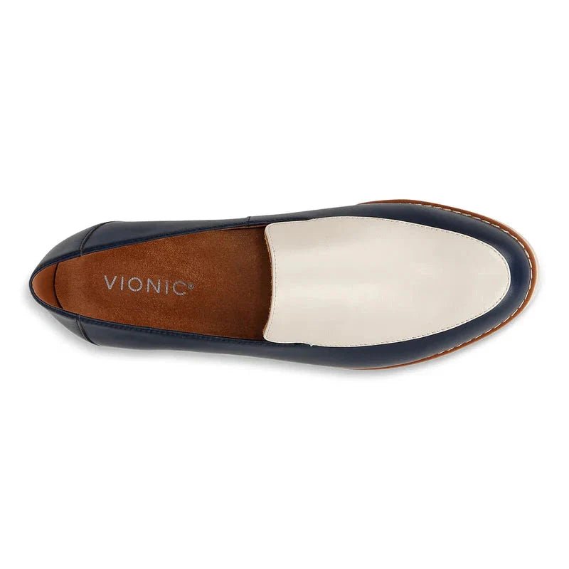 Vionic Kensley II in Navy and Cream, Loafer - Womens ShoesVionic