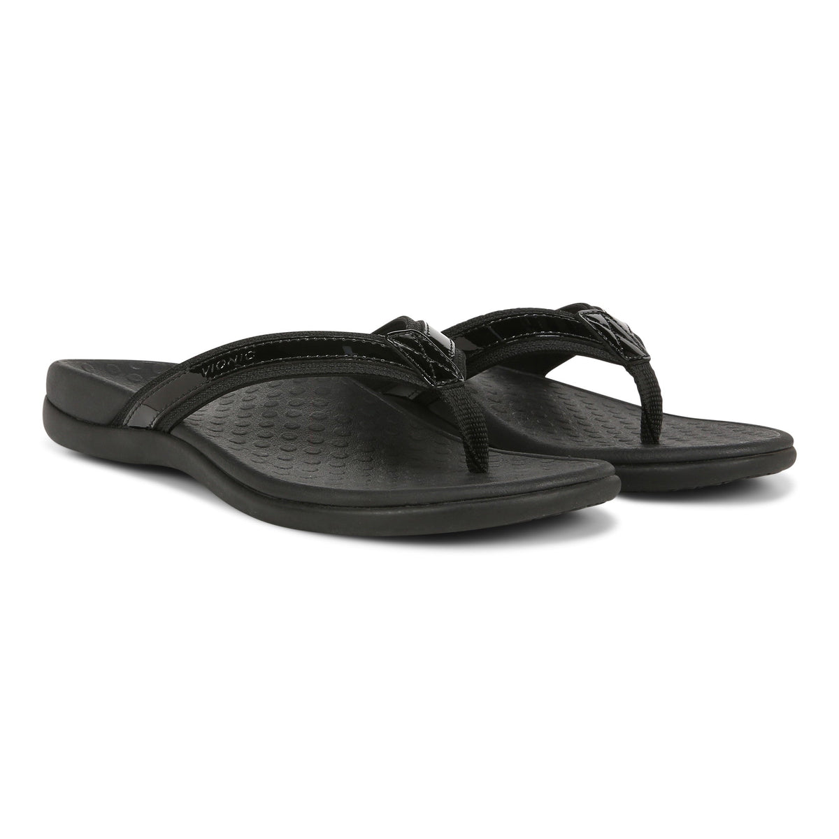 Vionic TIDE II Toe Post Black Women's Flip Flop Sandals - Women's SandalVionic