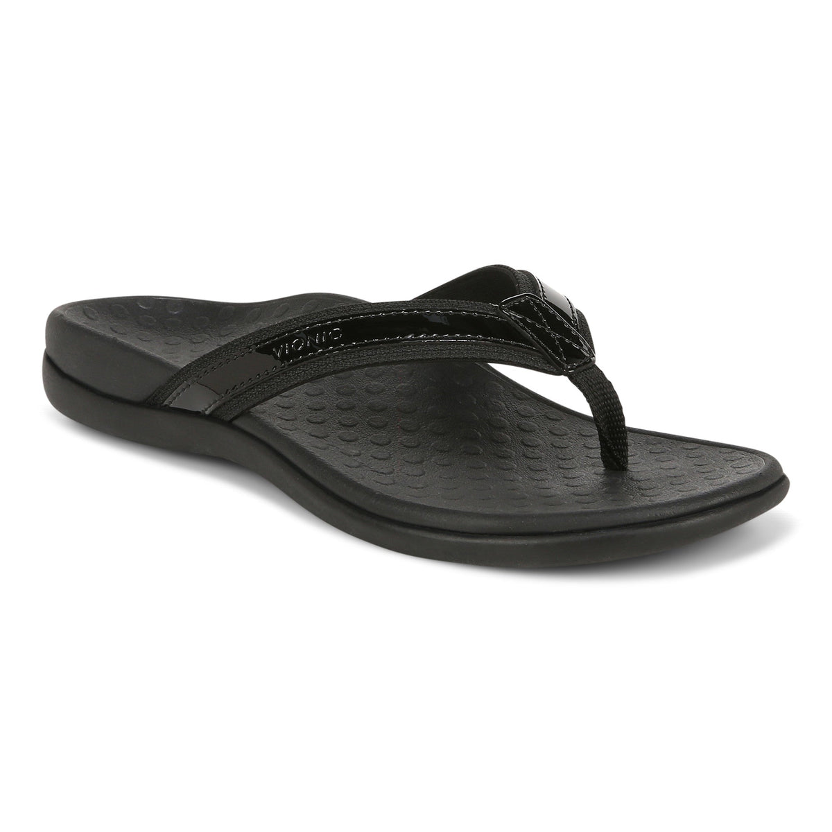 Vionic TIDE II Toe Post Black Women's Flip Flop Sandals - Women's SandalVionic