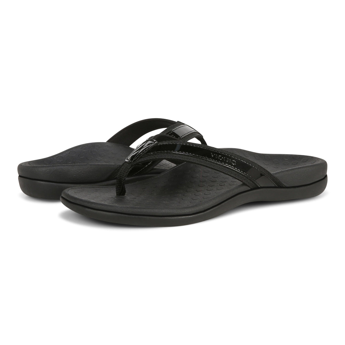 Vionic TIDE II Toe Post Black Women's Flip Flop Sandals - Women's SandalVionic