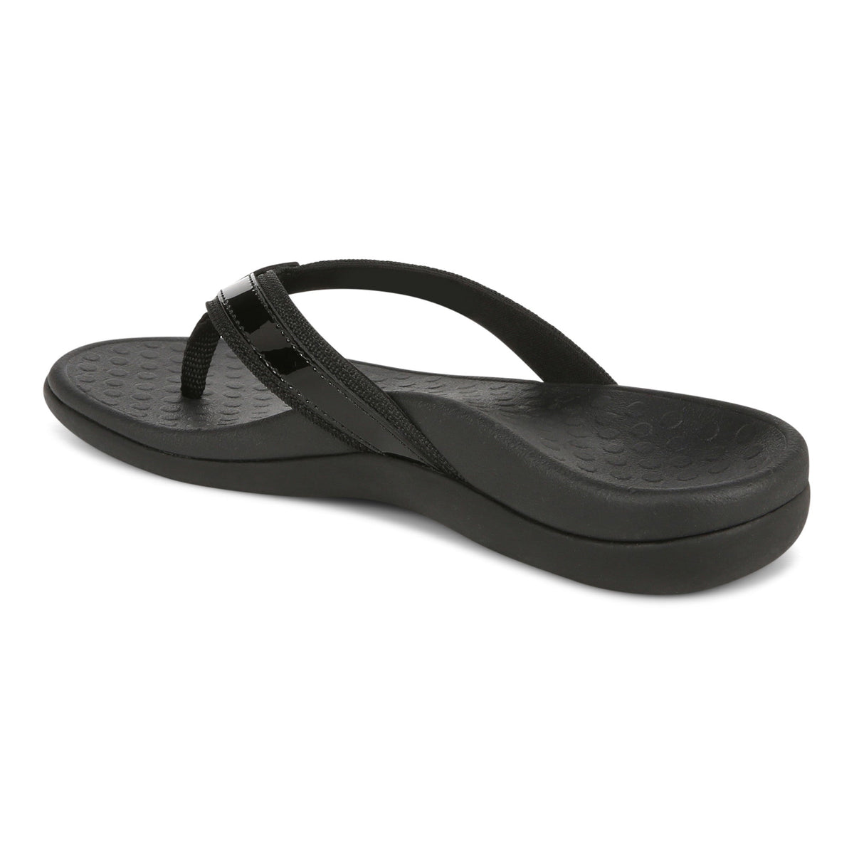 Vionic TIDE II Toe Post Black Women's Flip Flop Sandals - Women's SandalVionic