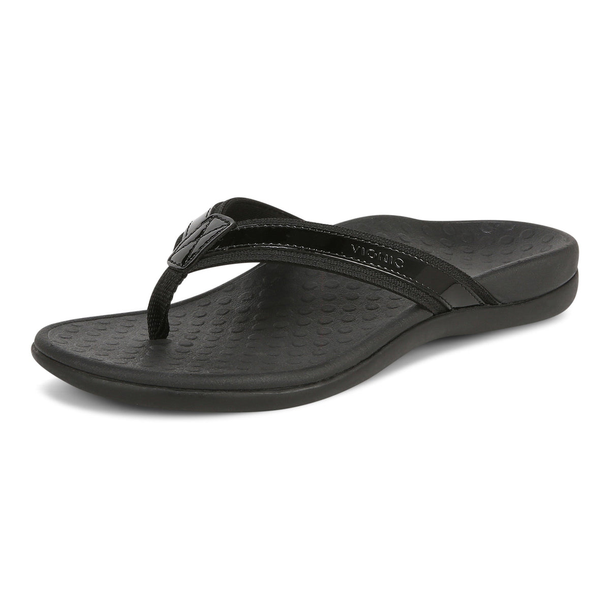 Vionic TIDE II Toe Post Black Women's Flip Flop Sandals - Women's SandalVionic