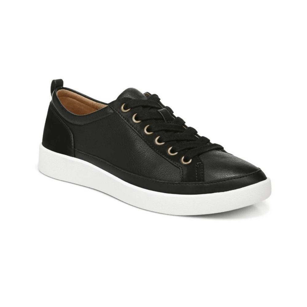 Vionic Winny Women's Black Leather Nubuck Sneakers - Wide 1
