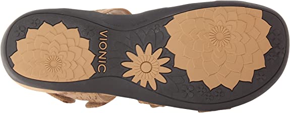 Vionic Women Rest Amber Adjustable Backstrap Sandal Ortho Arch Support Gold Cork - Sandals & Flip Flopsvionic